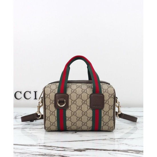 Replica Borsa a mano Gucci Mini GG Caffè scuro imitazione False Online