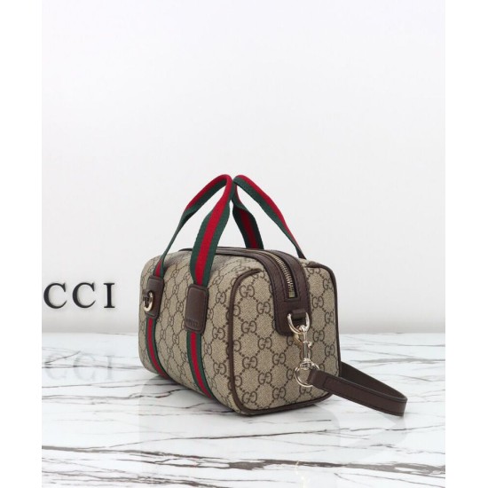Replica Borsa a mano Gucci Mini GG Caffè scuro imitazione False Online