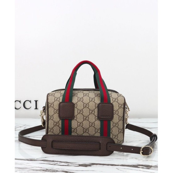 Replica Borsa a mano Gucci Mini GG Caffè scuro imitazione False Online
