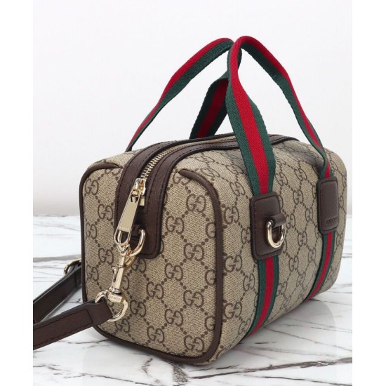 Replica Borsa a mano Gucci Mini GG Caffè scuro imitazione False Online