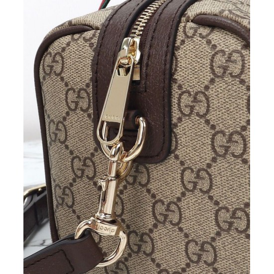 Replica Borsa a mano Gucci Mini GG Caffè scuro imitazione False Online