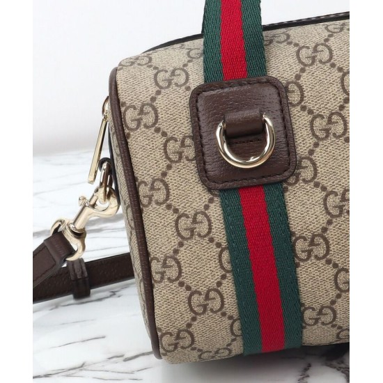 Replica Borsa a mano Gucci Mini GG Caffè scuro imitazione False Online