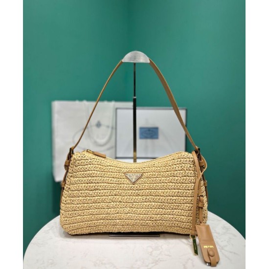 Replica Borsa grande all'uncinetto Prada Aimee Albicocca imitazione False Online