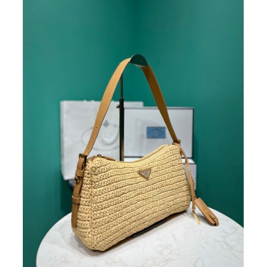 Replica Borsa grande all'uncinetto Prada Aimee Albicocca imitazione False Online