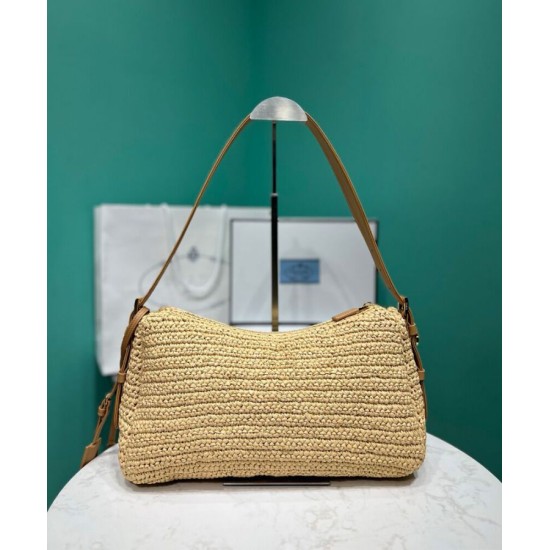 Replica Borsa grande all'uncinetto Prada Aimee Albicocca imitazione False Online