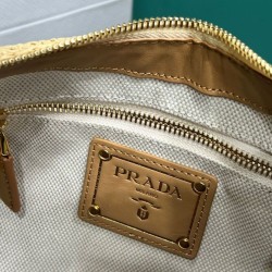 Replica Borsa grande all'uncinetto Prada Aimee Albicocca imitazione False Online