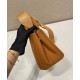 Replica Borsa a mano Prada Jardiniere Mini in tela di cotone Caffè imitazione False Online
