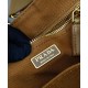 Replica Borsa a mano Prada Jardiniere Mini in tela di cotone Caffè imitazione False Online