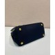 Replica Borsa a mano Prada Jardiniere Mini in tela di cotone Nero imitazione False Online