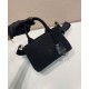 Replica Borsa a mano Prada Jardiniere Mini in tela di cotone Nero imitazione False Online