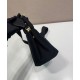 Replica Borsa a mano Prada Jardiniere Mini in tela di cotone Nero imitazione False Online