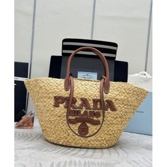 Replica Borsa shopping Prada Grande in Rafia Caffè imitazione False Online Replica Borsa shopping Prada Grande in Rafia Caffè imitazione False Online
