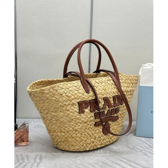 Replica Borsa shopping Prada Grande in Rafia Caffè imitazione False Online Replica Borsa shopping Prada Grande in Rafia Caffè imitazione False Online