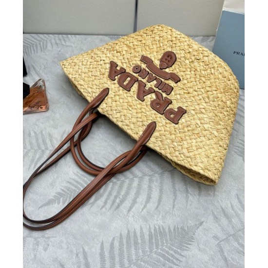 Replica Borsa shopping Prada Grande in Rafia Caffè imitazione False Online Replica Borsa shopping Prada Grande in Rafia Caffè imitazione False Online