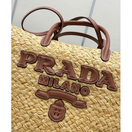 Replica Borsa shopping Prada Grande in Rafia Caffè imitazione False Online Replica Borsa shopping Prada Grande in Rafia Caffè imitazione False Online