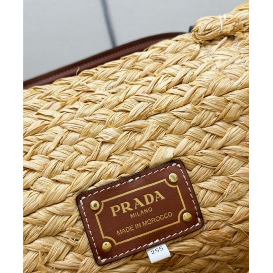 Replica Borsa shopping Prada Grande in Rafia Caffè imitazione False Online Replica Borsa shopping Prada Grande in Rafia Caffè imitazione False Online