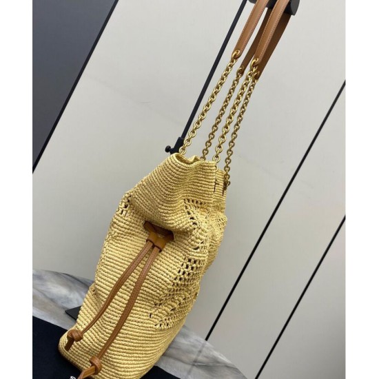 Replica Shopping Jamie YSL Saint Laurent in rafia Albicocca imitazione False Online