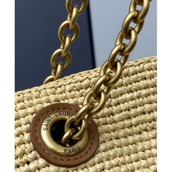 Replica Shopping Jamie YSL Saint Laurent in rafia Albicocca imitazione False Online
