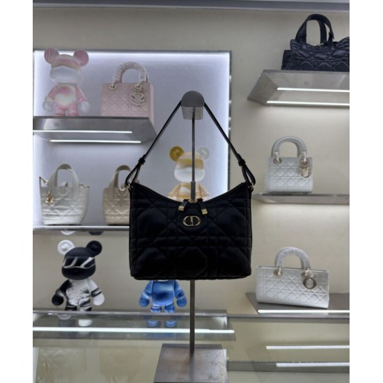 Replica Mini borsa Christian Dior Miss Caro Diorling con catena, nera