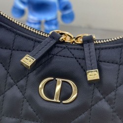 Replica Mini borsa Christian Dior Miss Caro Diorling con catena, nera