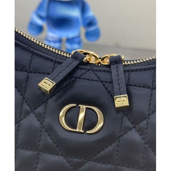 Replica Mini borsa Christian Dior Miss Caro Diorling con catena, nera