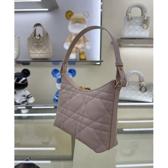 Replica Mini borsa Christian Dior Miss Caro Diorling con catena, rosa