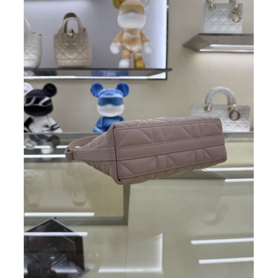 Replica Mini borsa Christian Dior Miss Caro Diorling con catena, rosa
