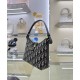 Replica Mini borsa Christian Dior 30 Montaigne Diorling con catena, blu scuro