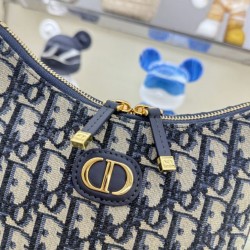 Replica Mini borsa Christian Dior 30 Montaigne Diorling con catena, blu scuro