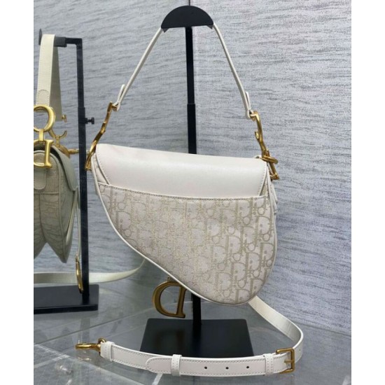 Replica Borsa Dior Saddle con tracolla Crema