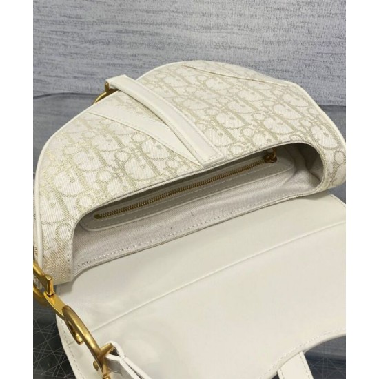 Replica Borsa Dior Saddle con tracolla Crema