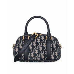 Replica Borsa Christian Dior D-Vibe East-West Nano, blu scuro