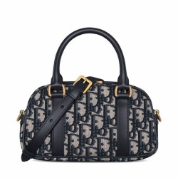 Replica Borsa Christian Dior D-Vibe East-West Nano, blu scuro
