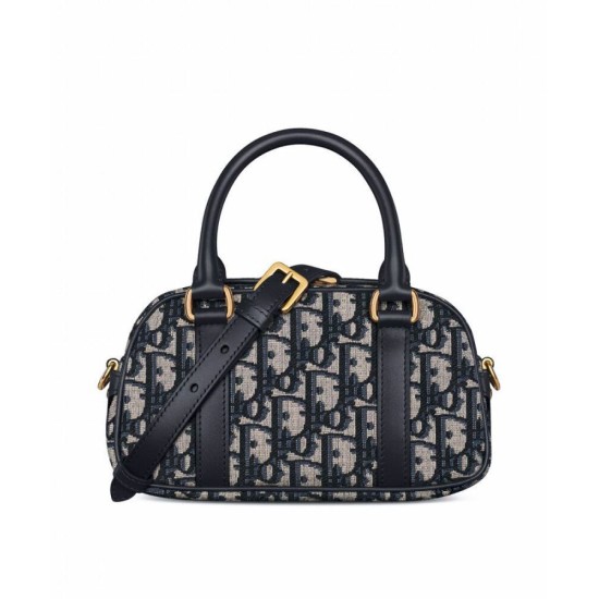 Replica Borsa Christian Dior D-Vibe East-West Nano, blu scuro