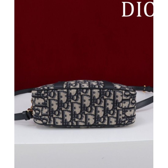 Replica Borsa Christian Dior D-Vibe East-West Nano, blu scuro
