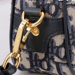 Replica Borsa Christian Dior D-Vibe East-West Nano, blu scuro