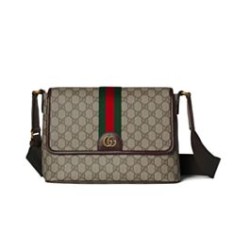Replica Borsa a tracolla Gucci Ophidia media Caffè scuro