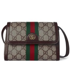 Replica Borsa a tracolla Gucci Ophidia mini 838481 Caffè scuro