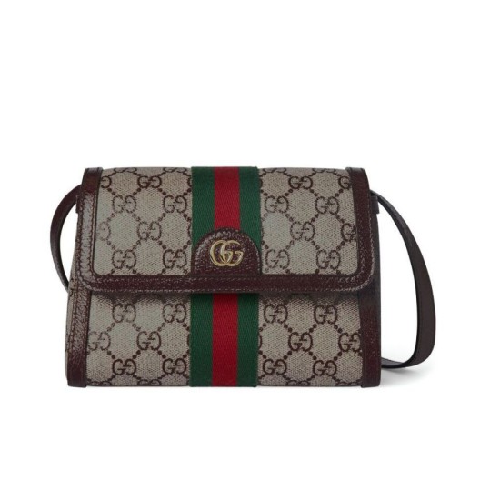 Replica Borsa a tracolla Gucci Ophidia mini 838481 Caffè scuro