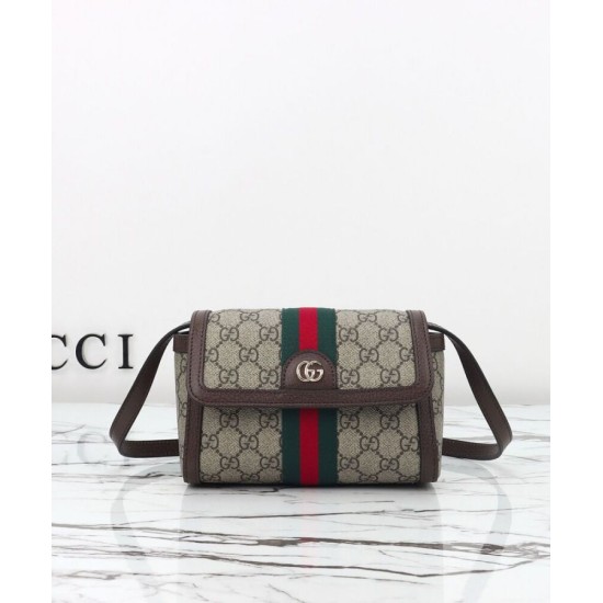 Replica Borsa a tracolla Gucci Ophidia mini 838481 Caffè scuro