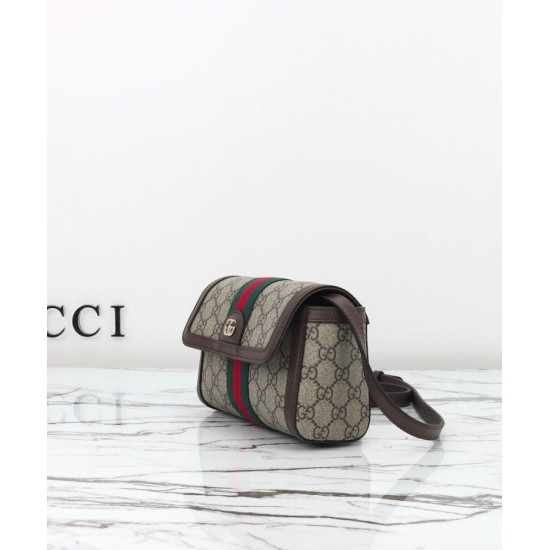 Replica Borsa a tracolla Gucci Ophidia mini 838481 Caffè scuro