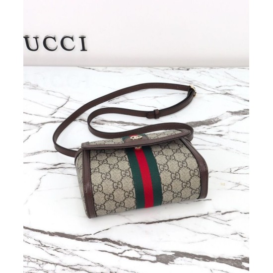 Replica Borsa a tracolla Gucci Ophidia mini 838481 Caffè scuro