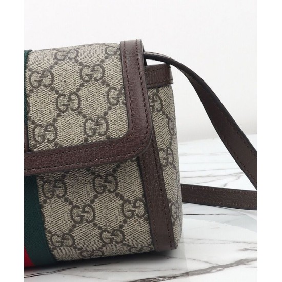 Replica Borsa a tracolla Gucci Ophidia mini 838481 Caffè scuro