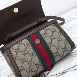 Replica Borsa a tracolla Gucci Ophidia mini 838481 Caffè scuro