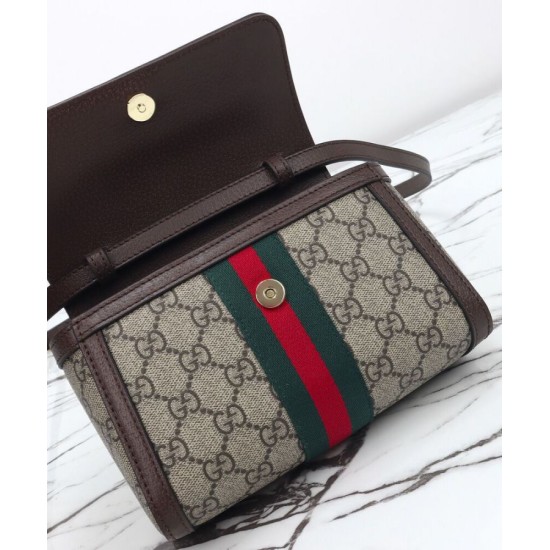 Replica Borsa a tracolla Gucci Ophidia mini 838481 Caffè scuro