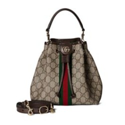 Replica Borsa a secchiello Gucci Ophidia piccola 841313 Caffè scuro