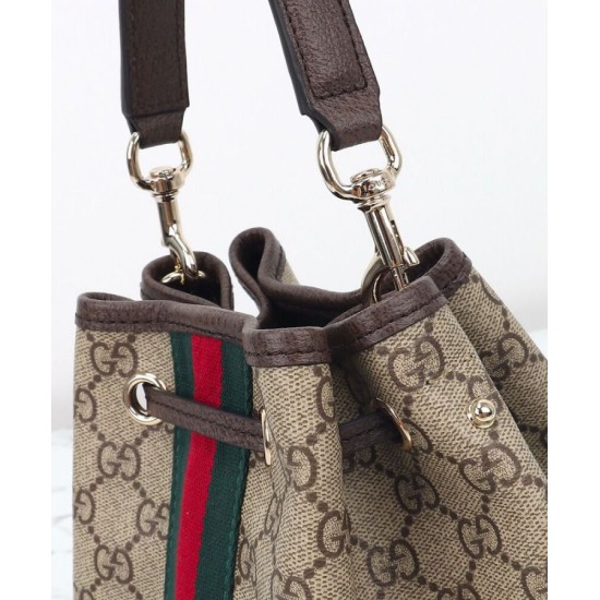 Replica Borsa a secchiello Gucci Ophidia piccola 841313 Caffè scuro Replica Borsa a secchiello Gucci Ophidia piccola 841313 Caffè scuro
