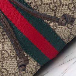Replica Borsa a secchiello Gucci Ophidia piccola 841313 Caffè scuro