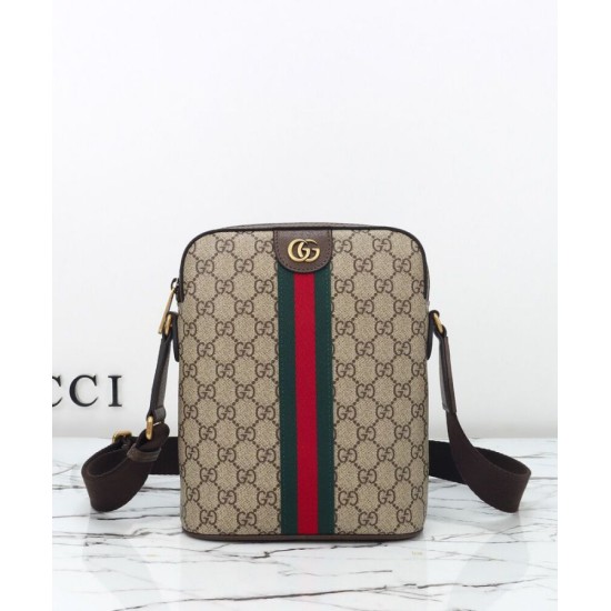 Replica Borsa a tracolla Gucci Ophidia piccola 839103 Caffè scuro