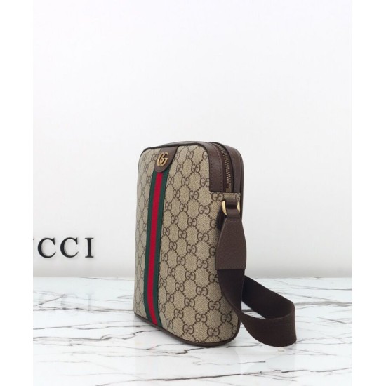 Replica Borsa a tracolla Gucci Ophidia piccola 839103 Caffè scuro
